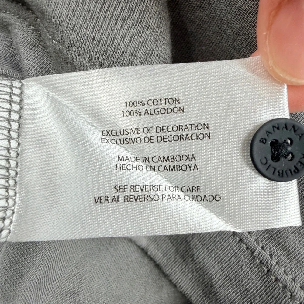 Banana Republic Men's XXL Gray Cotton Short Sleeve Polo Shirt